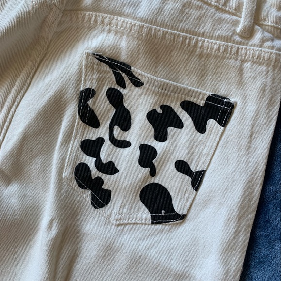 SHEIN Cow Print Jeans - Picture 4 of 5